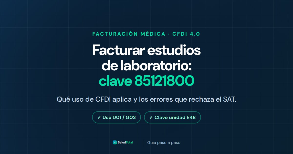 Facturar Estudios de Laboratorio: Clave SAT y Uso de CFDI 4.0